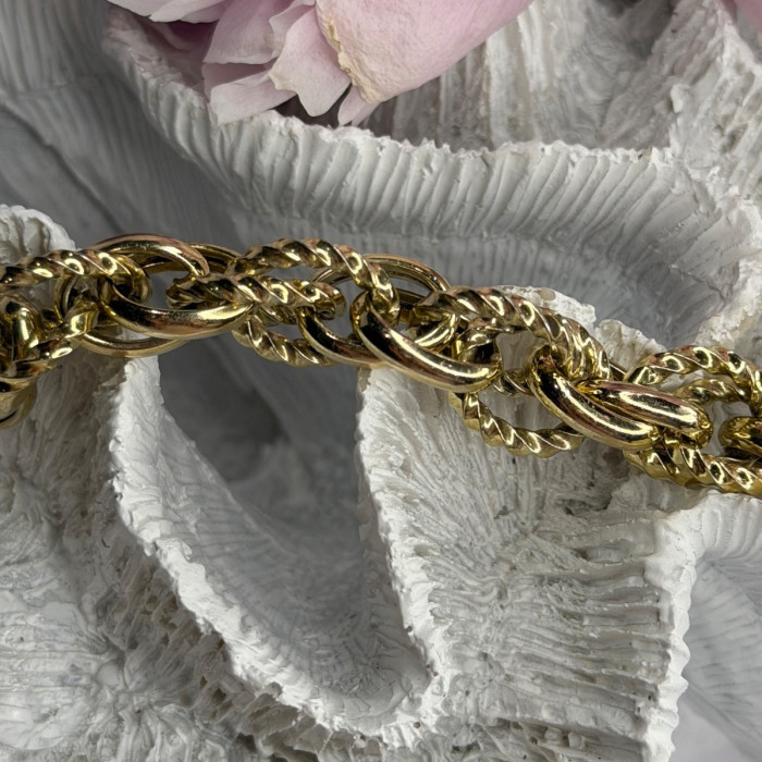 Italy 925 Sterling Silver Gold Plated Bracelet Length 8