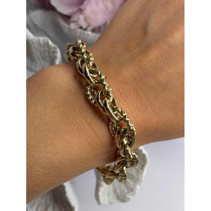 Italy 925 Sterling Silver Gold Plated Bracelet Length 8