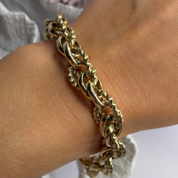 Italy 925 Sterling Silver Gold Plated Bracelet Length 8