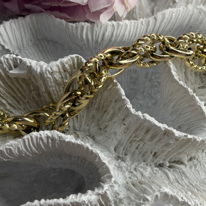 Italy 925 Sterling Silver Gold Plated Bracelet Length 8