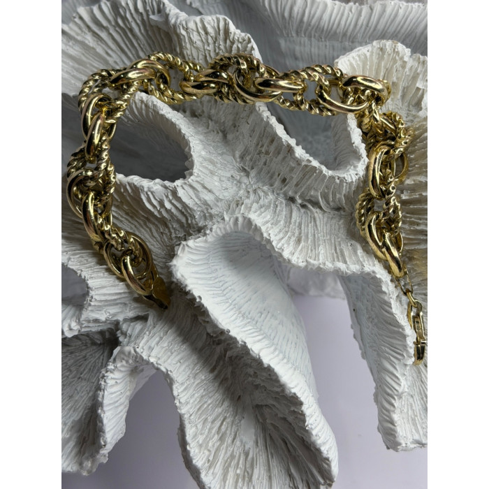 Italy 925 Sterling Silver Gold Plated Bracelet Length 8