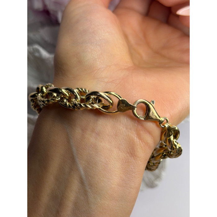 Italy 925 Sterling Silver Gold Plated Bracelet Length 8
