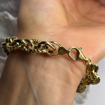 Italy 925 Sterling Silver Gold Plated Bracelet Length 8