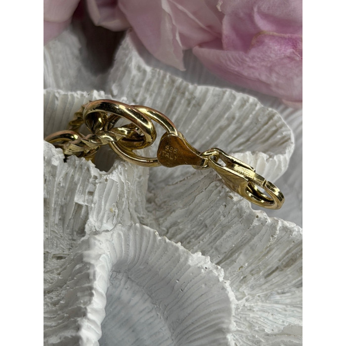 Italy 925 Sterling Silver Gold Plated Bracelet Length 8