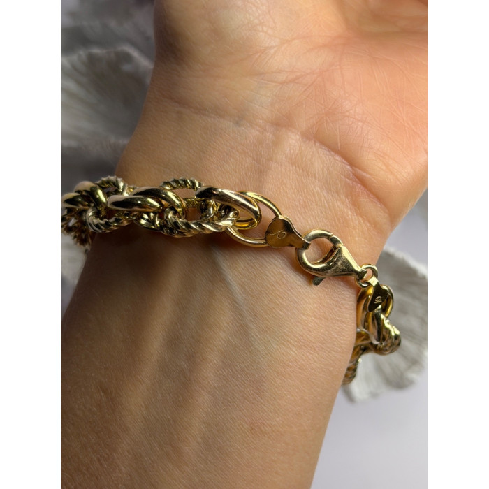 Italy 925 Sterling Silver Gold Plated Bracelet Length 8