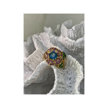 925 Sterling Silver Gold Plated Topaz, Peridot & Spinel 