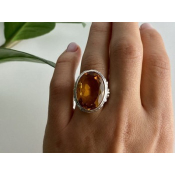 925 Sterling Silver Jewelry glass Ring Size 6.5