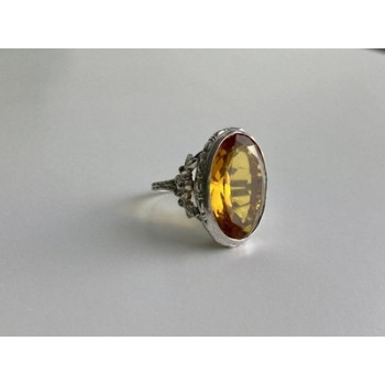 925 Sterling Silver Jewelry glass Ring Size 6.5