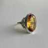 925 Sterling Silver Jewelry Glass Ring Size 6.5
