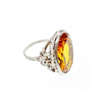 925 Sterling Silver Jewelry glass Ring Size 6.5