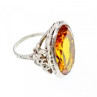 925 Sterling Silver Jewelry Glass Ring Size 6.5