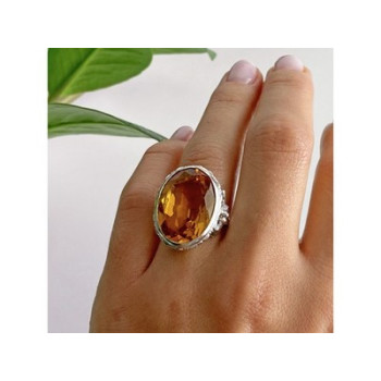 925 Sterling Silver Jewelry glass Ring Size 6.5