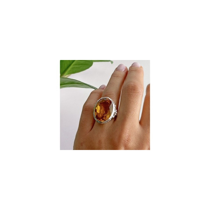 925 Sterling Silver Jewelry glass Ring Size 6.5