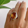 925 Sterling Silver Jewelry Glass Ring Size 6.5