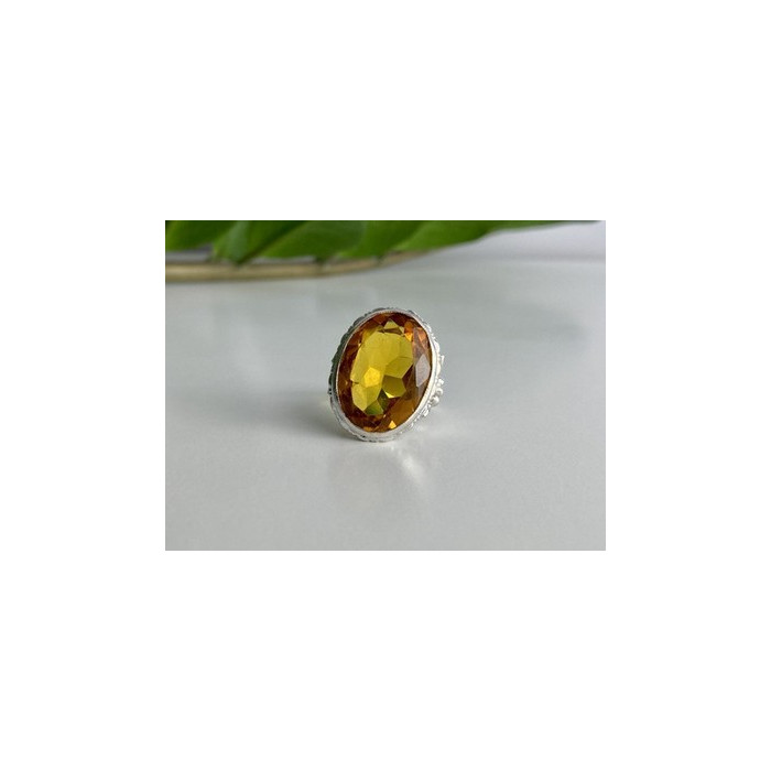 925 Sterling Silver Jewelry glass Ring Size 6.5