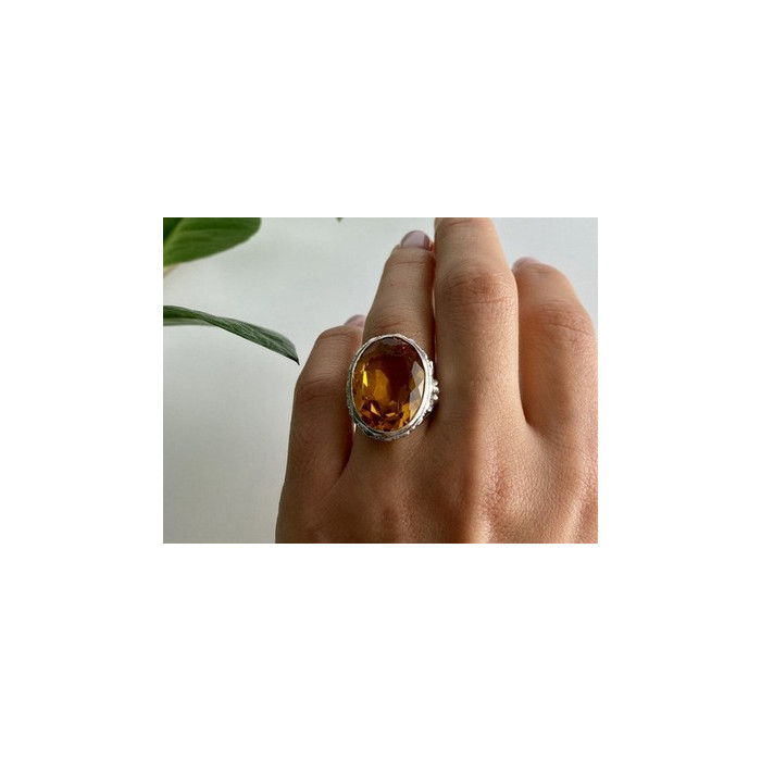 925 Sterling Silver Jewelry glass Ring Size 6.5