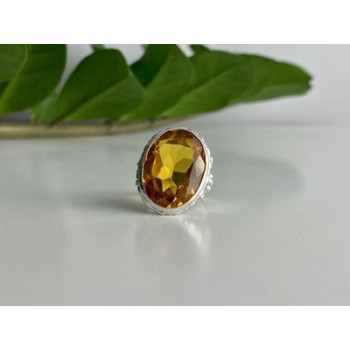 925 Sterling Silver Jewelry glass Ring Size 6.5