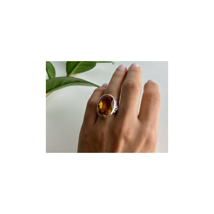 925 Sterling Silver Jewelry glass Ring Size 6.5