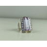 925 Sterling Silver Iolite & CZ Ring Size 7