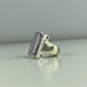 925 Sterling Silver Iolite & CZ Ring Size 7