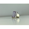925 Sterling Silver Iolite & CZ Ring Size 7