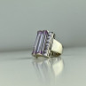 925 Sterling Silver Iolite & CZ Ring Size 7