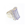 925 Sterling Silver Iolite & CZ Ring Size 7