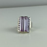 925 Sterling Silver Iolite & CZ Ring Size 7