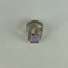 925 Sterling Silver Iolite & CZ Ring Size 7