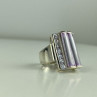 925 Sterling Silver Iolite & CZ Ring Size 7