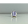 925 Sterling Silver Iolite & CZ Ring Size 7