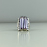 925 Sterling Silver Iolite & CZ Ring Size 7