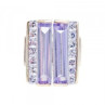 925 Sterling Silver Iolite & CZ Ring Size 7