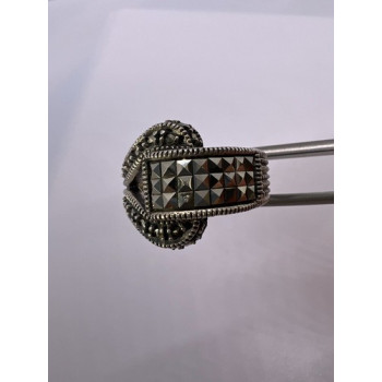 925 Sterling Silver Marcasite Ring Size 5.5