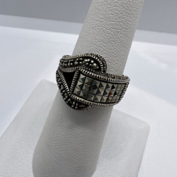 925 Sterling Silver Marcasite Ring Size 5.5