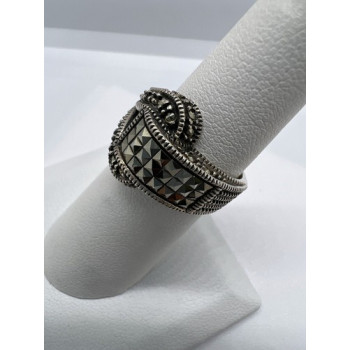 925 Sterling Silver Marcasite Ring Size 5.5