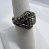 925 Sterling Silver Marcasite Ring Size 5.5