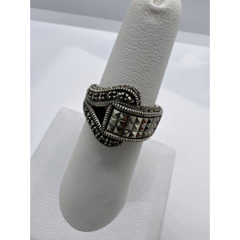 925 Sterling Silver Marcasite Ring Size 5.5