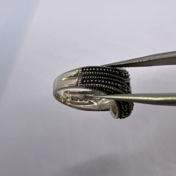 925 Sterling Silver Marcasite Ring Size 5.5