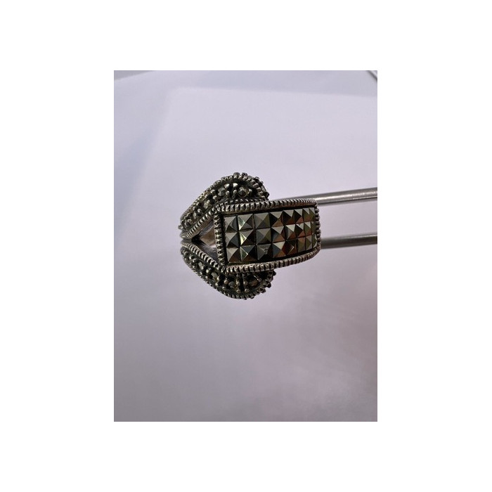 925 Sterling Silver Marcasite Ring Size 5.5