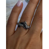 925 Sterling Silver Dolphin Diamond Ring Size 7