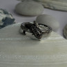925 Sterling Silver Dolphin Diamond Ring Size 7