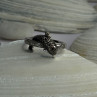 925 Sterling Silver Dolphin Diamond Ring Size 7