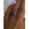 925 Sterling Silver Dolphin Diamond Ring Size 7