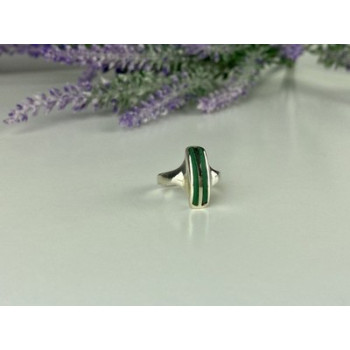 925 Sterling Silver Malachite Ring Size 5.5