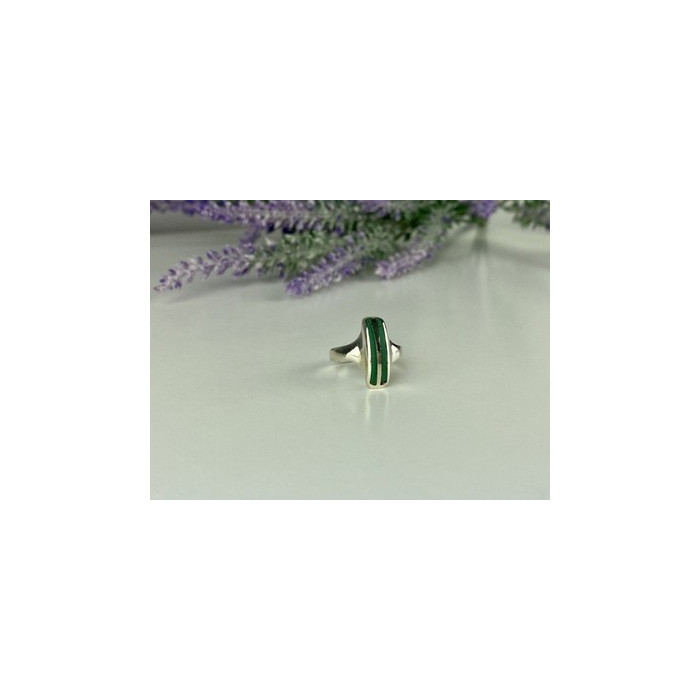 925 Sterling Silver Malachite Ring Size 5.5