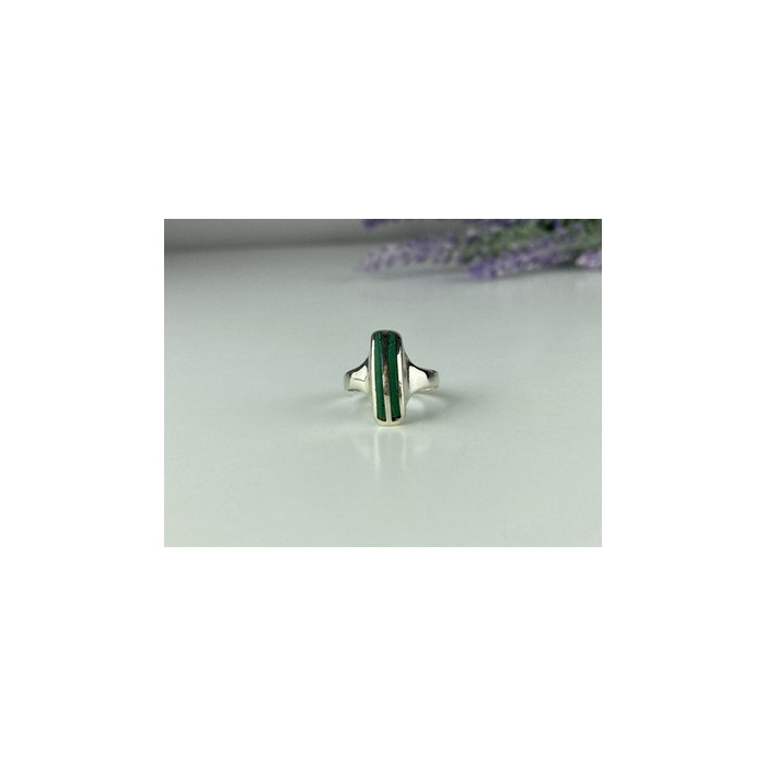 925 Sterling Silver Malachite Ring Size 5.5