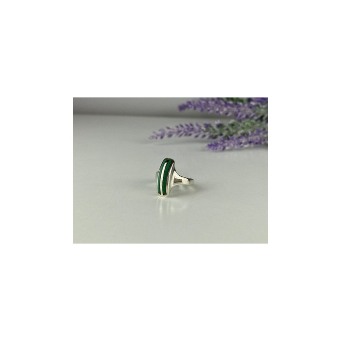 925 Sterling Silver Malachite Ring Size 5.5