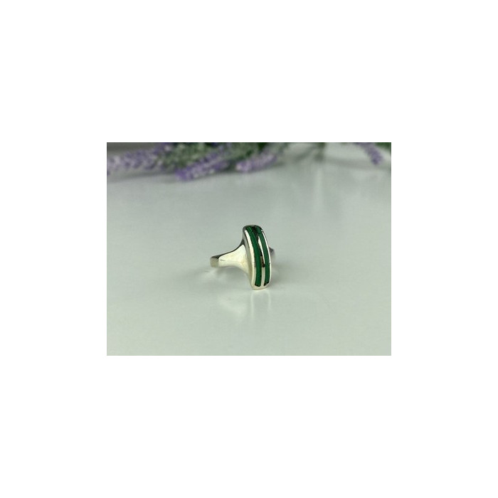 925 Sterling Silver Malachite Ring Size 5.5