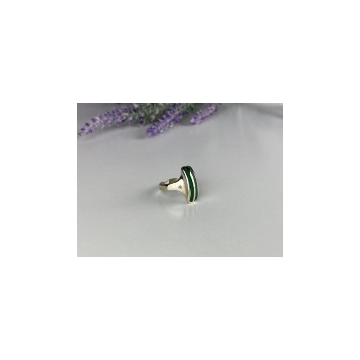 925 Sterling Silver Malachite Ring Size 5.5
